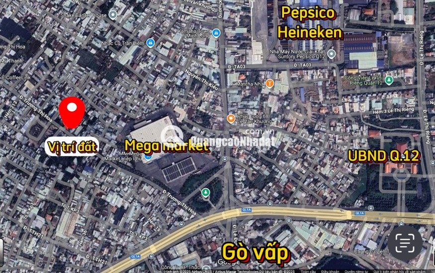Gía tốt! Bán nhà mặt tiền Trương Thị Hoa Tân Thới HIệp Quận 12 534m2 giá chỉ 70tr/m2